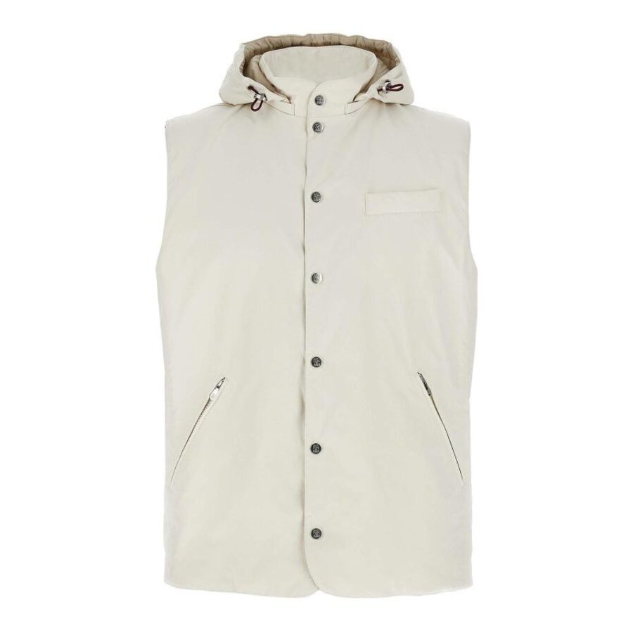 Brunello Cucinelli Off White Hooded Vest