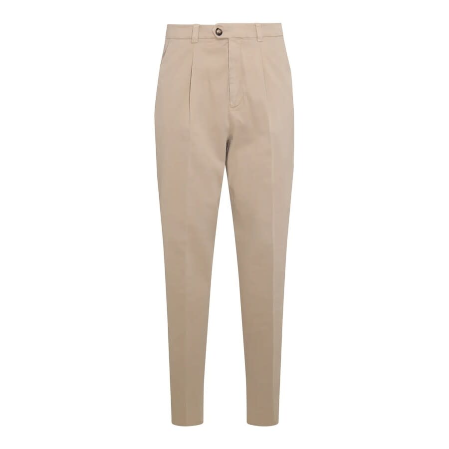 Brunello Cucinelli Pleated Cotton-Blend Trousers — Camel