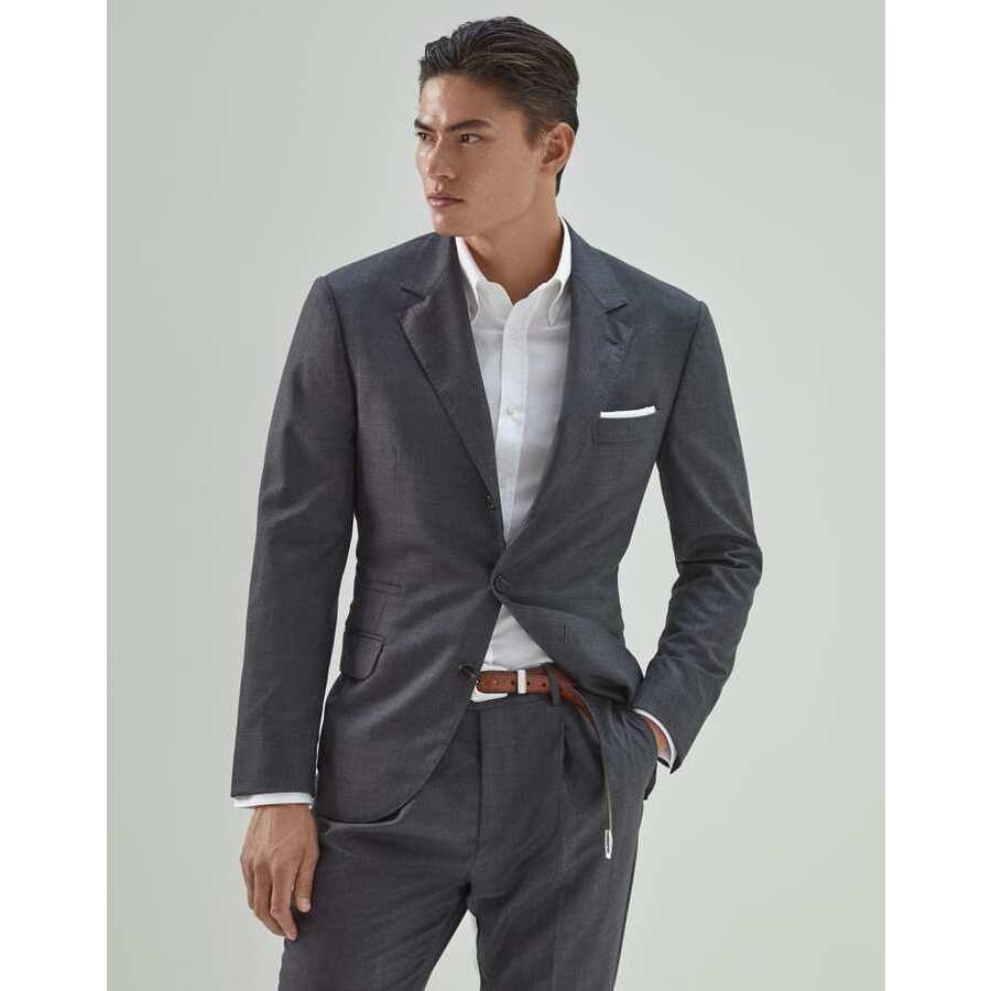 Brunello Cucinelli Mens Medium Grey Wool Blazer