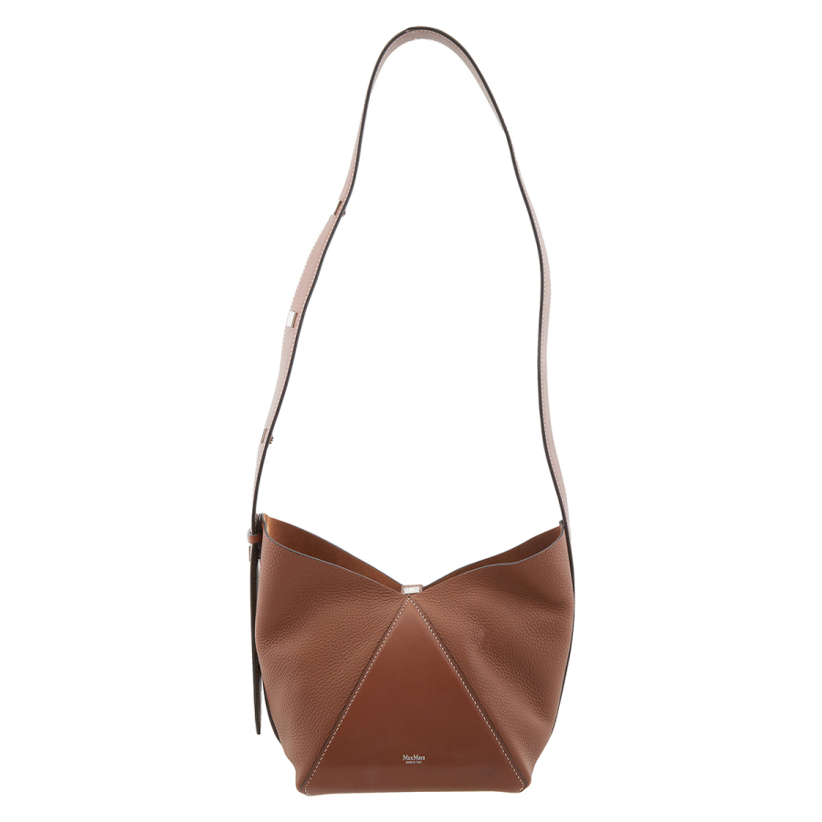 Max Mara Deer-Print Leather Small Bucket Bag