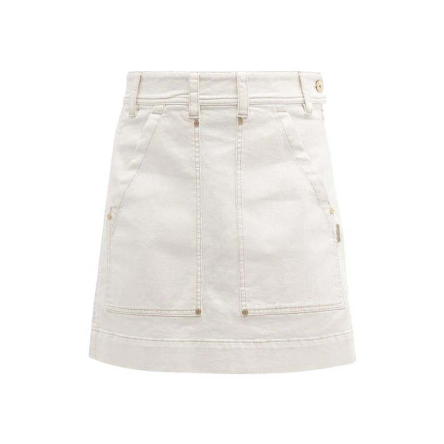 Brunello Cucinelli Off White Cotton Mini Skirt
