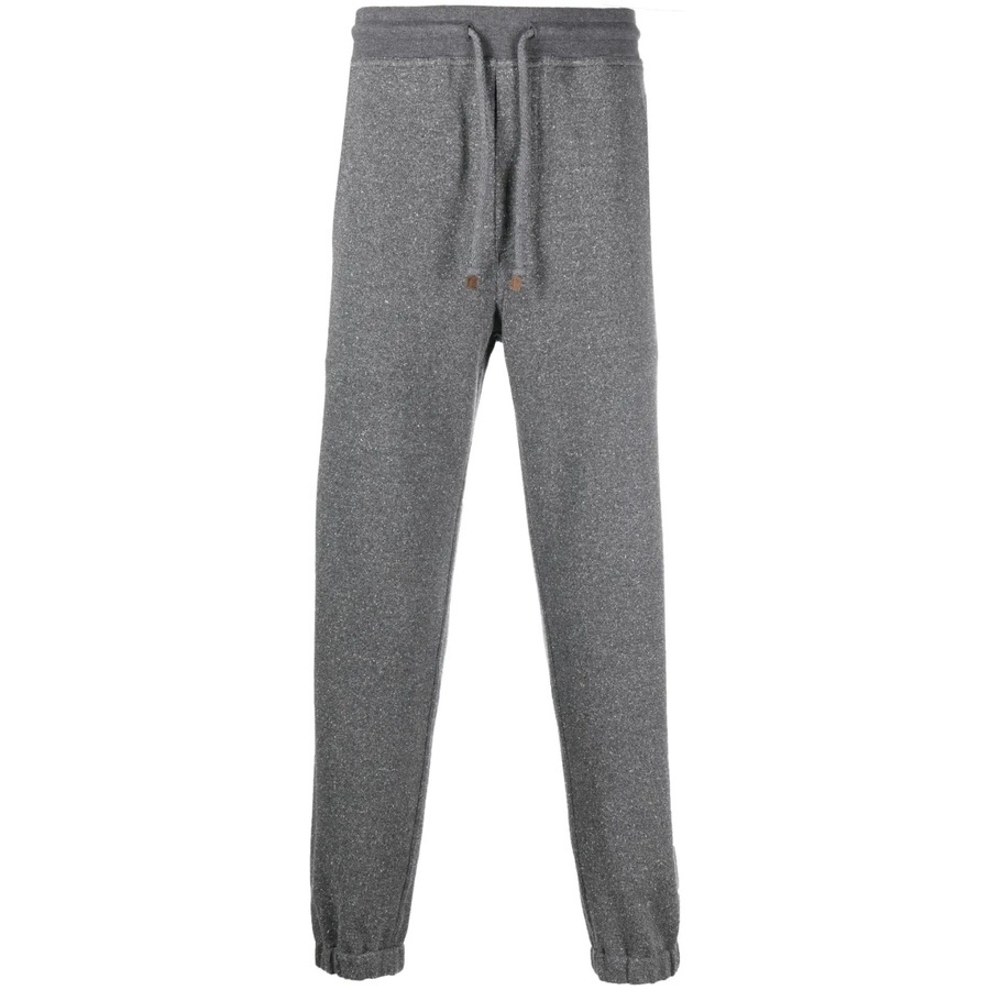 Brunello Cucinelli Tapered Cotton Blend Joggers — Grey