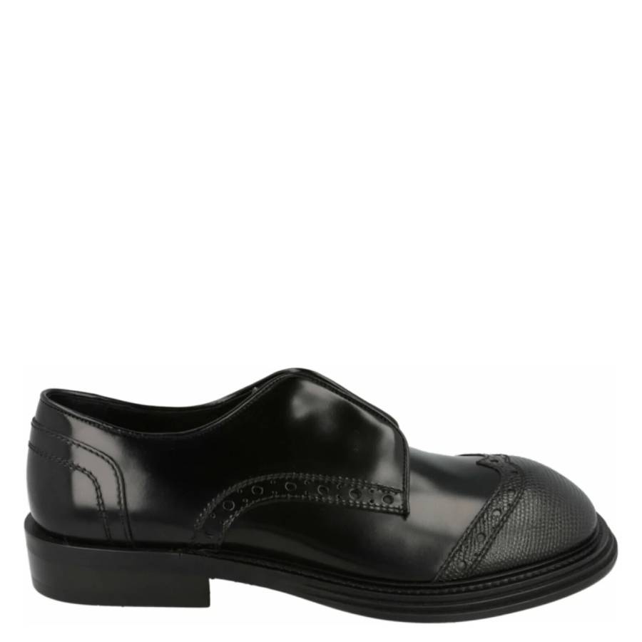 Ferragamo Mens Festo Wing-Tip Leather Oxfords