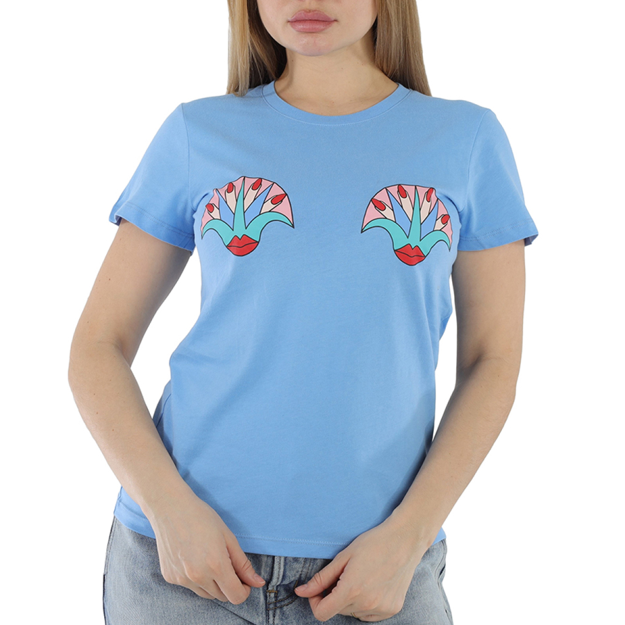 Yazbukey Ladies T-Shirt Light Blue Kiss My Lotus T-Shirt
