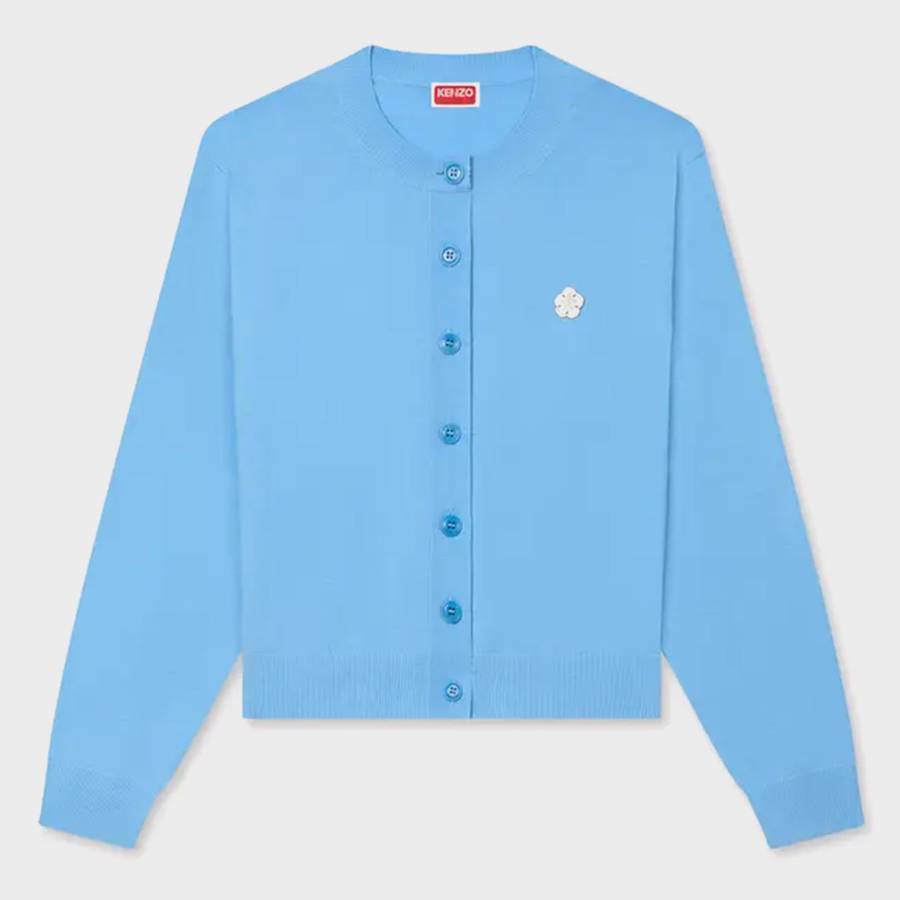 Kenzo Boke Crest Embroidered Wool Cardigan