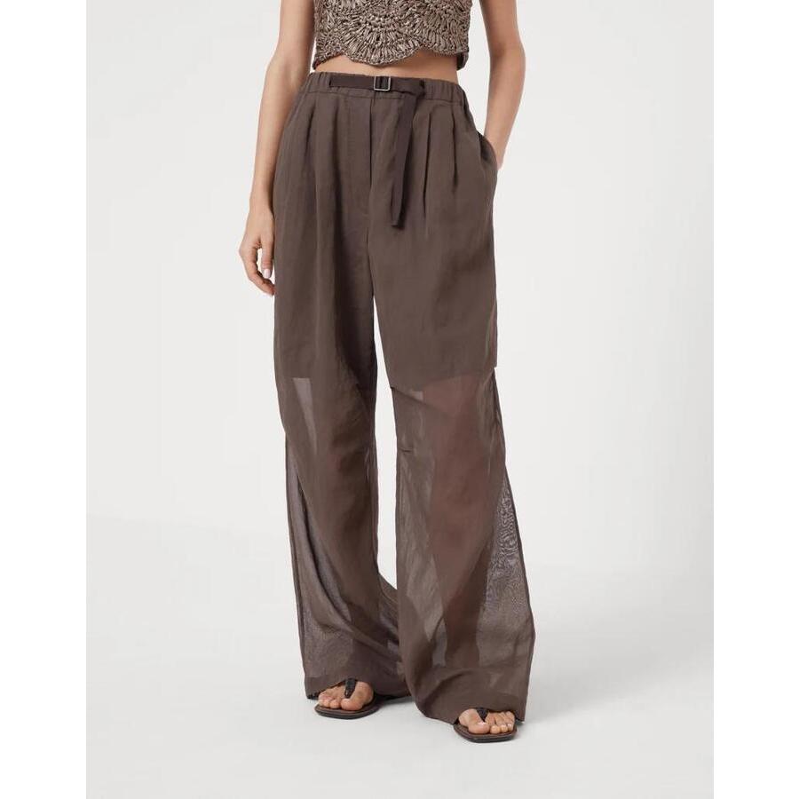 Brunello Cucinelli Wobrown Wide Leg Trousers