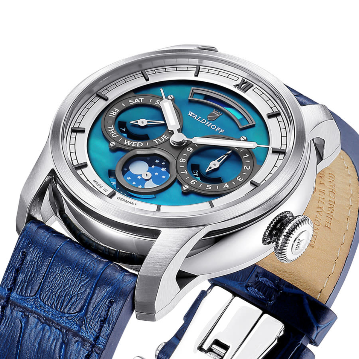 Waldhoff Olympus Automatic Grey Dial Mens Watch Olympus Royal Blue