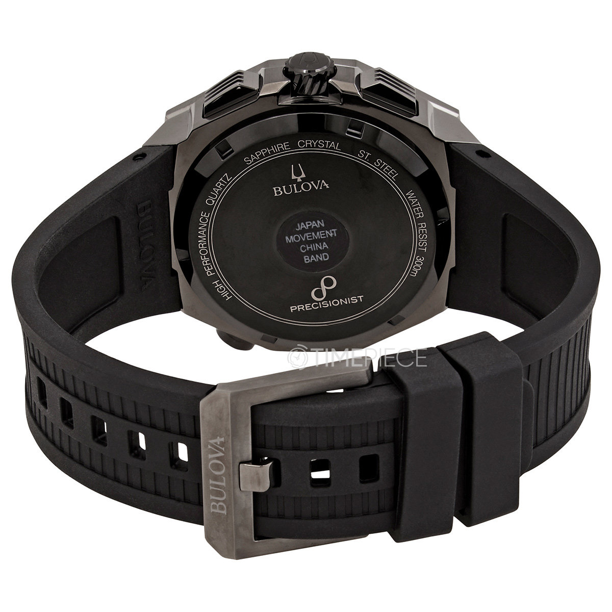 Quartz Precisionist Dial Chronograph Watch 98B358 Bulova Mens Black