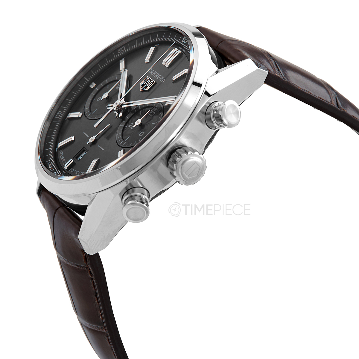 Tag Heuer Men's CV201AS.FC6429 Carrera Chronograph Black Leather Watch