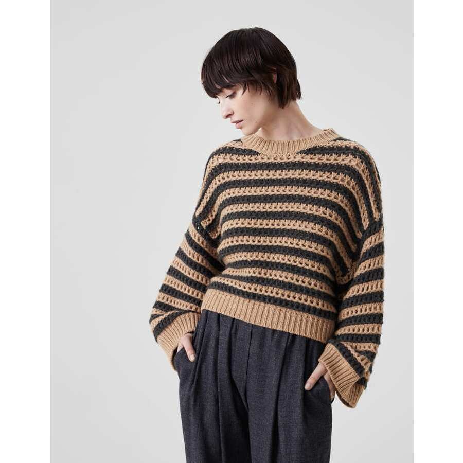 Brunello Cucinelli Striped Wool Silk Sweater