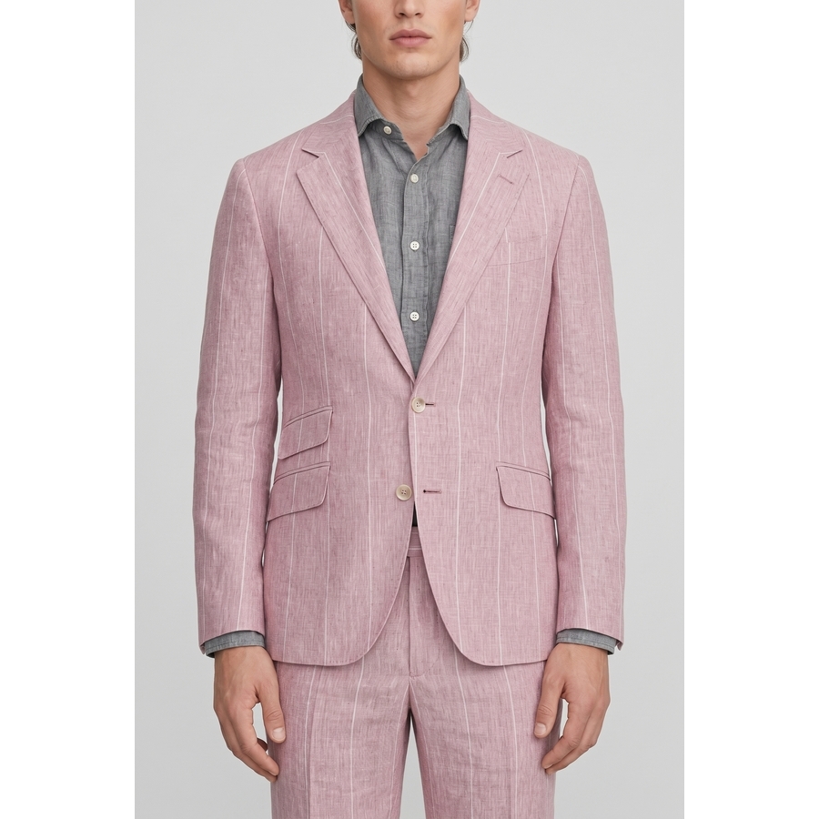 Brunello Cucinelli Rose Linen Tailored Suit
