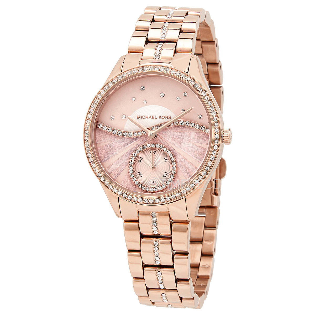 Michael Kors Lauryn Quartz Diamond Pink Dial Ladies Watch MK4436