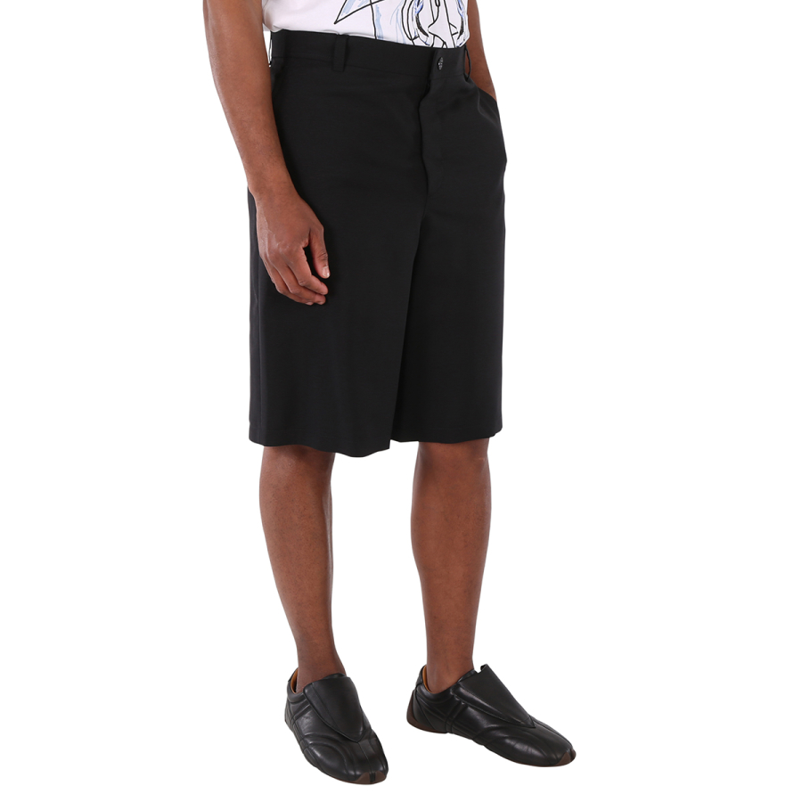 Burberry Mens Black Cut-Out Detail Tailored Shorts