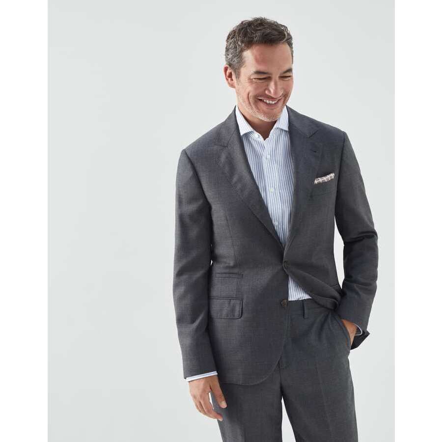 Brunello Cucinelli Mens Medium Grey Wool Blazer