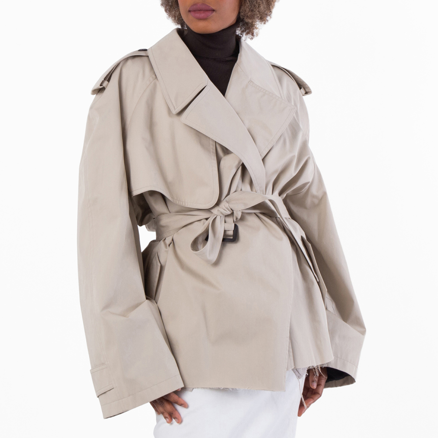 Balenciaga Classic Fit Cropped Trench Coat