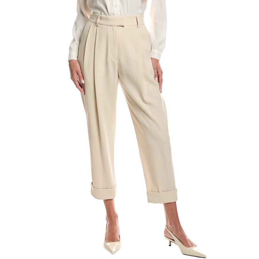 Brunello Cucinelli Wocream Wool Blend Pleated Trousers