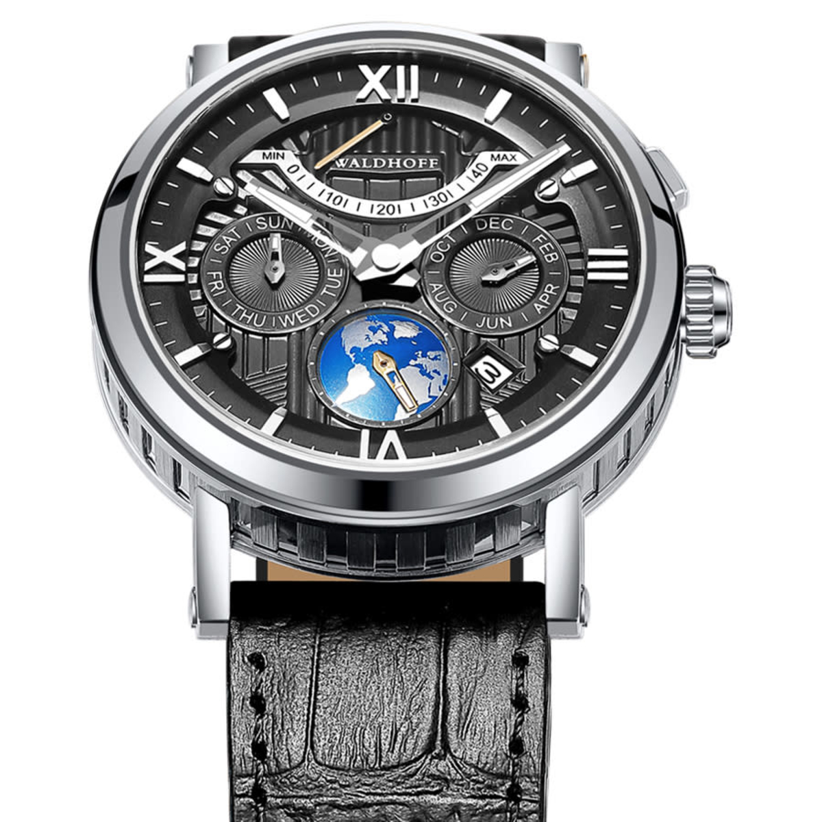 Waldhoff Multimatic II Automatic Black Dial Mens Watch Waldhoff