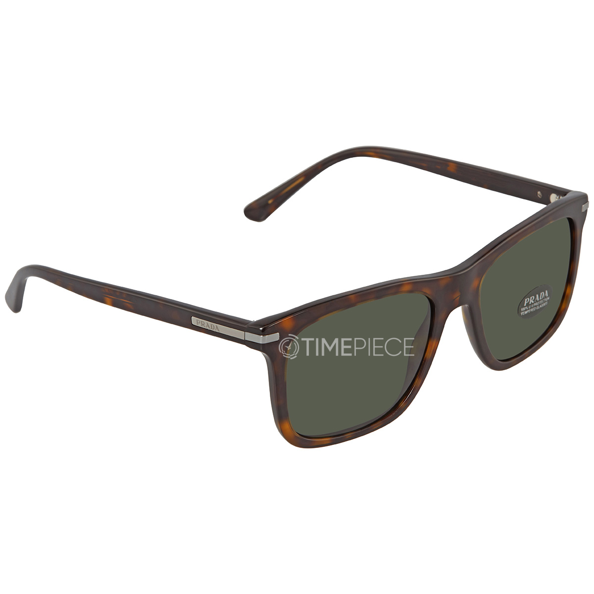 Prada Green Rectangular Mens Sunglasses PR 18WS 2AU0B0 53