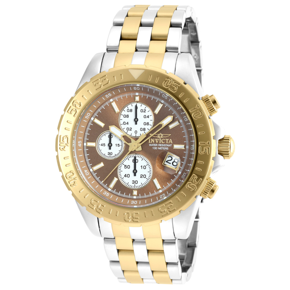 Invicta Aviator Brown Dial Twotone Mens Watch 21648