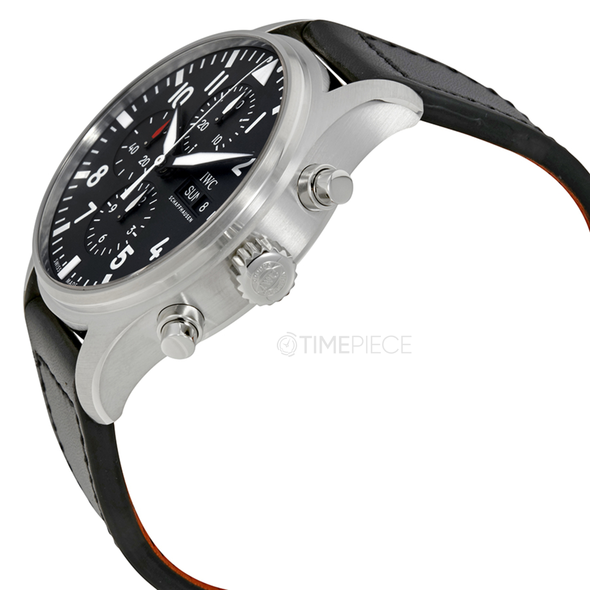 IWC Pilot Black Automatic Chronograph Mens Watch IW377709