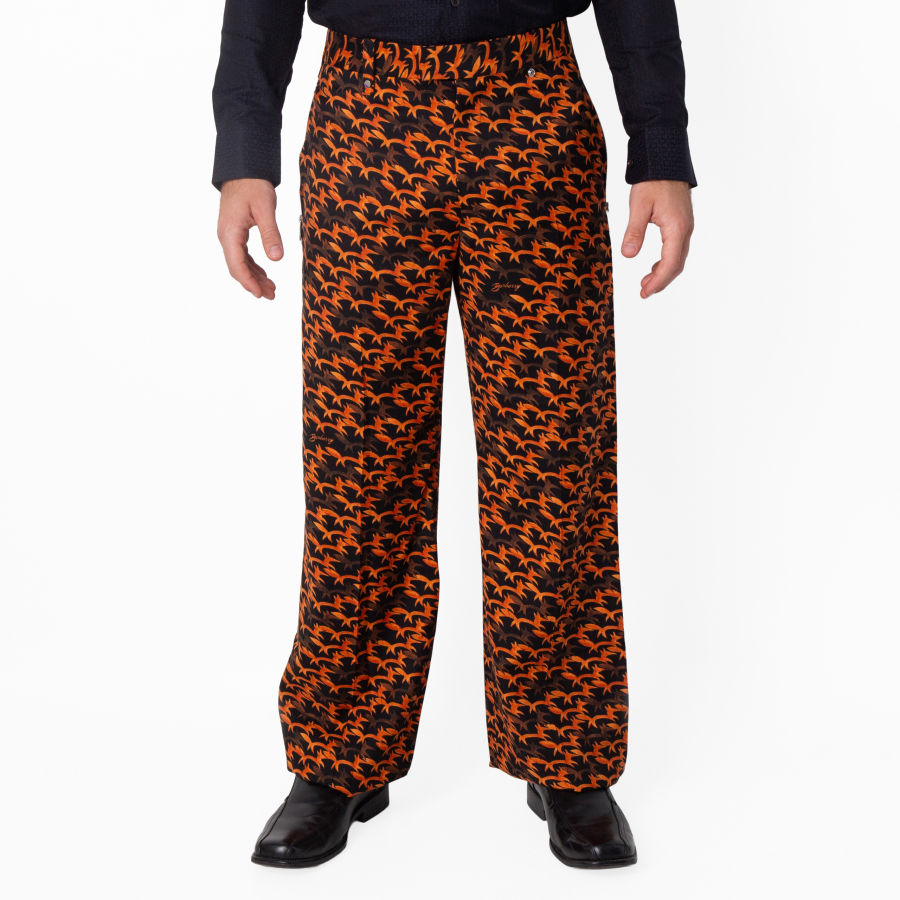 Burberry Fox Pattern Wool Tailored Trousers