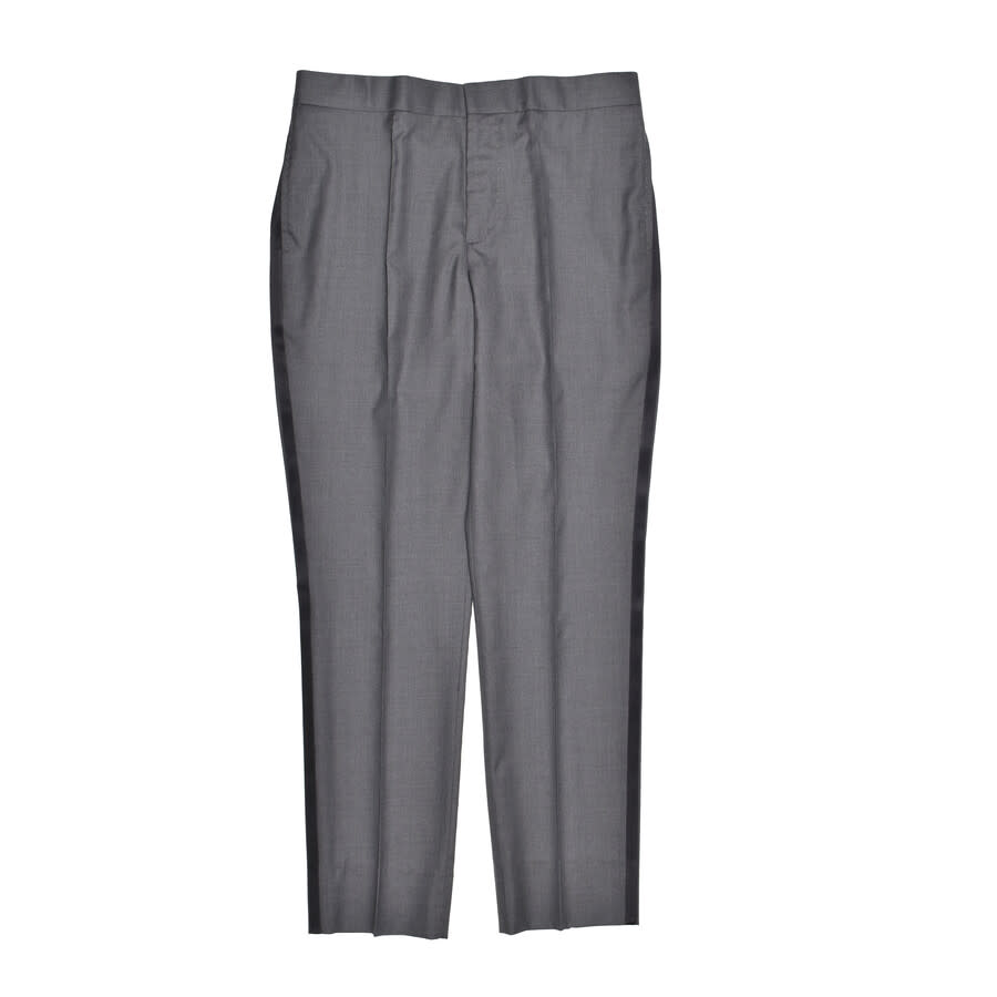 Brunello Cucinelli Mens Grey Virgin Wool Tuxedo Trousers Gray