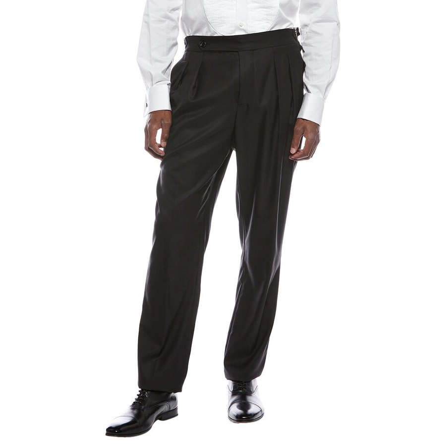 Brunello Cucinelli Black Pleated Evening Trousers