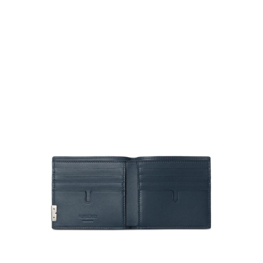 Burberry Embossed Logo Calf Leather B-Cut Wallet