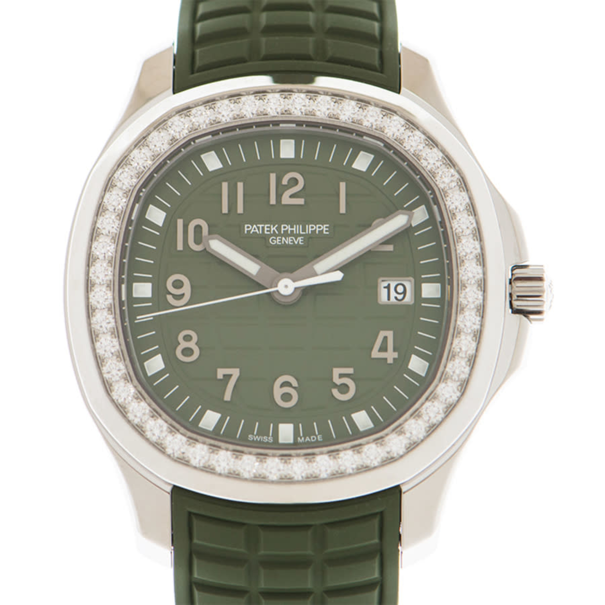 Patek Philippe Aquanaut Luce Quartz Diamond Green Dial Ladies Watch ...