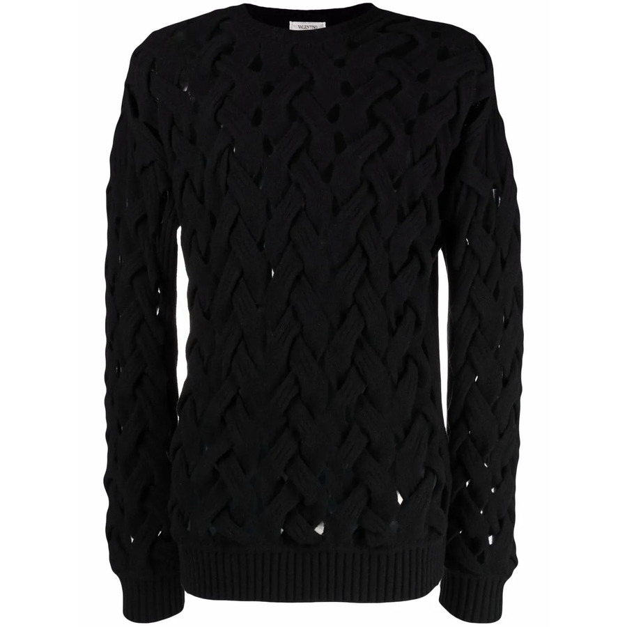 Valentino Garavani Woven Knitted Crew-Neck Jumper