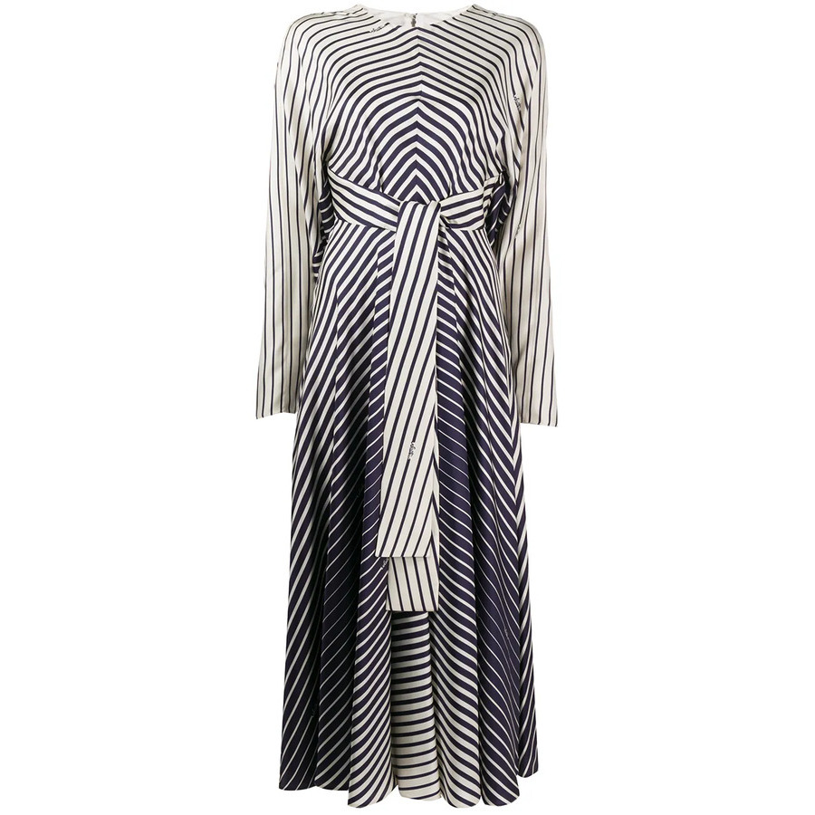 Valentino Garavani Stripe Tie-Waist Maxi Dress