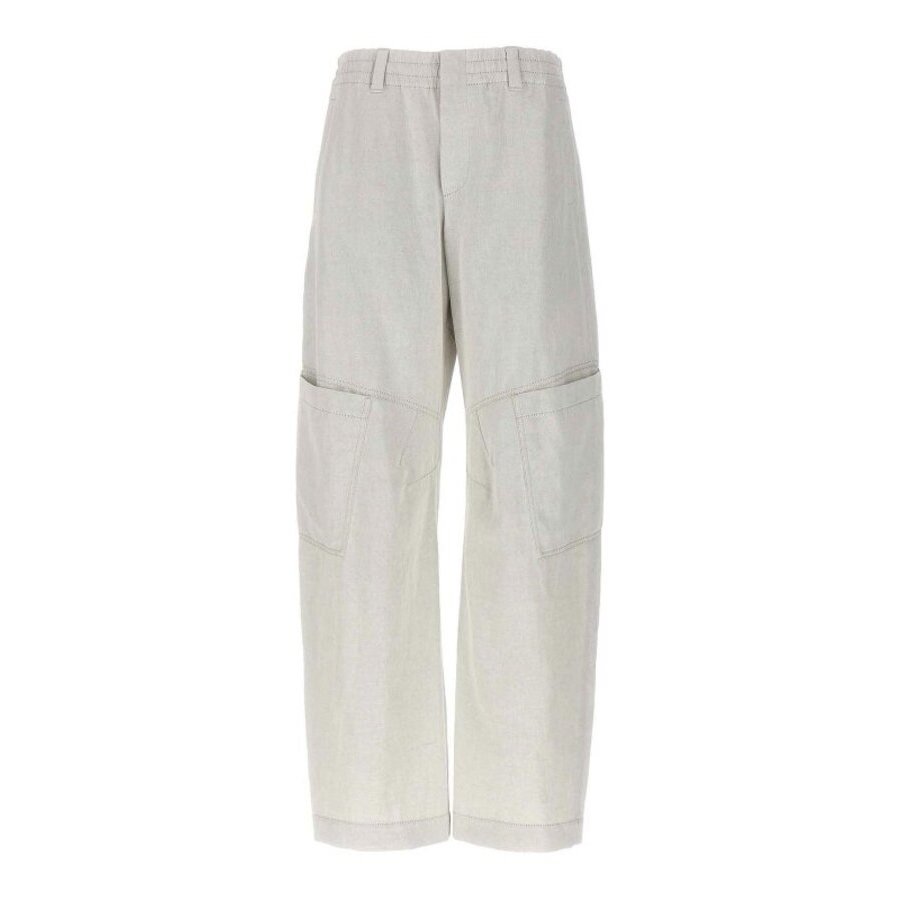 Brunello Cucinelli Wogesso Cotton Linen Wide Leg Trousers