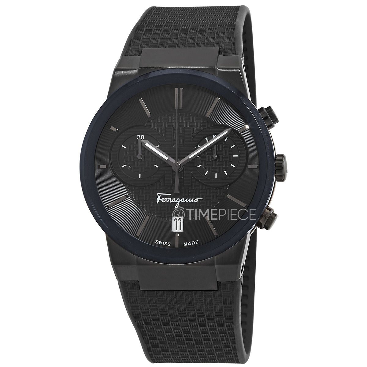 Salvatore Ferragamo Sapphire Chronograph Quartz Black Dial Mens Watch ...