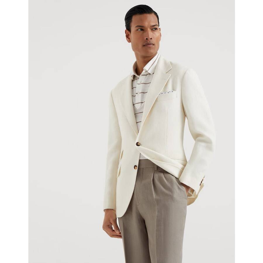 Brunello Cucinelli Men's Panama Linen Blend Tailored Blazer