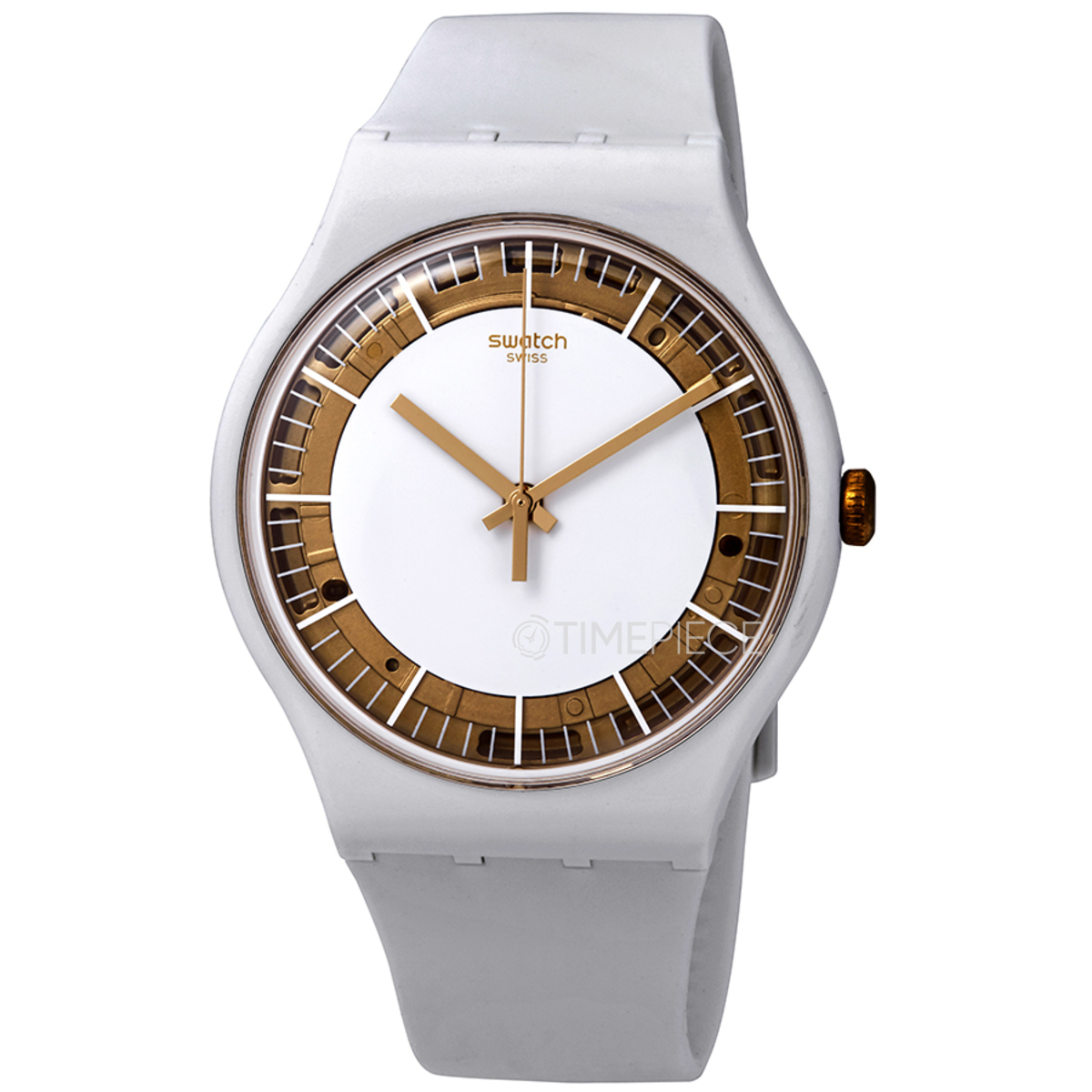 Swatch SUOW158 Siliwhite Mens Quartz Watch