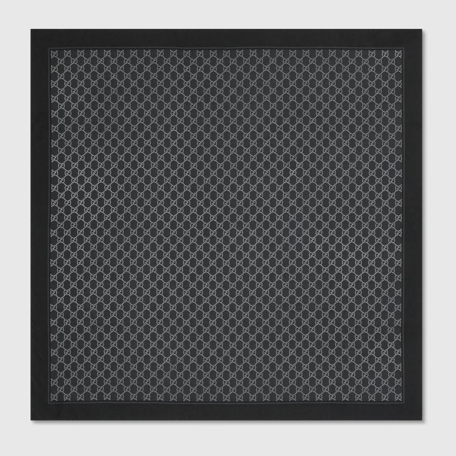 Gucci Laminated Printed Silk Twill Carre