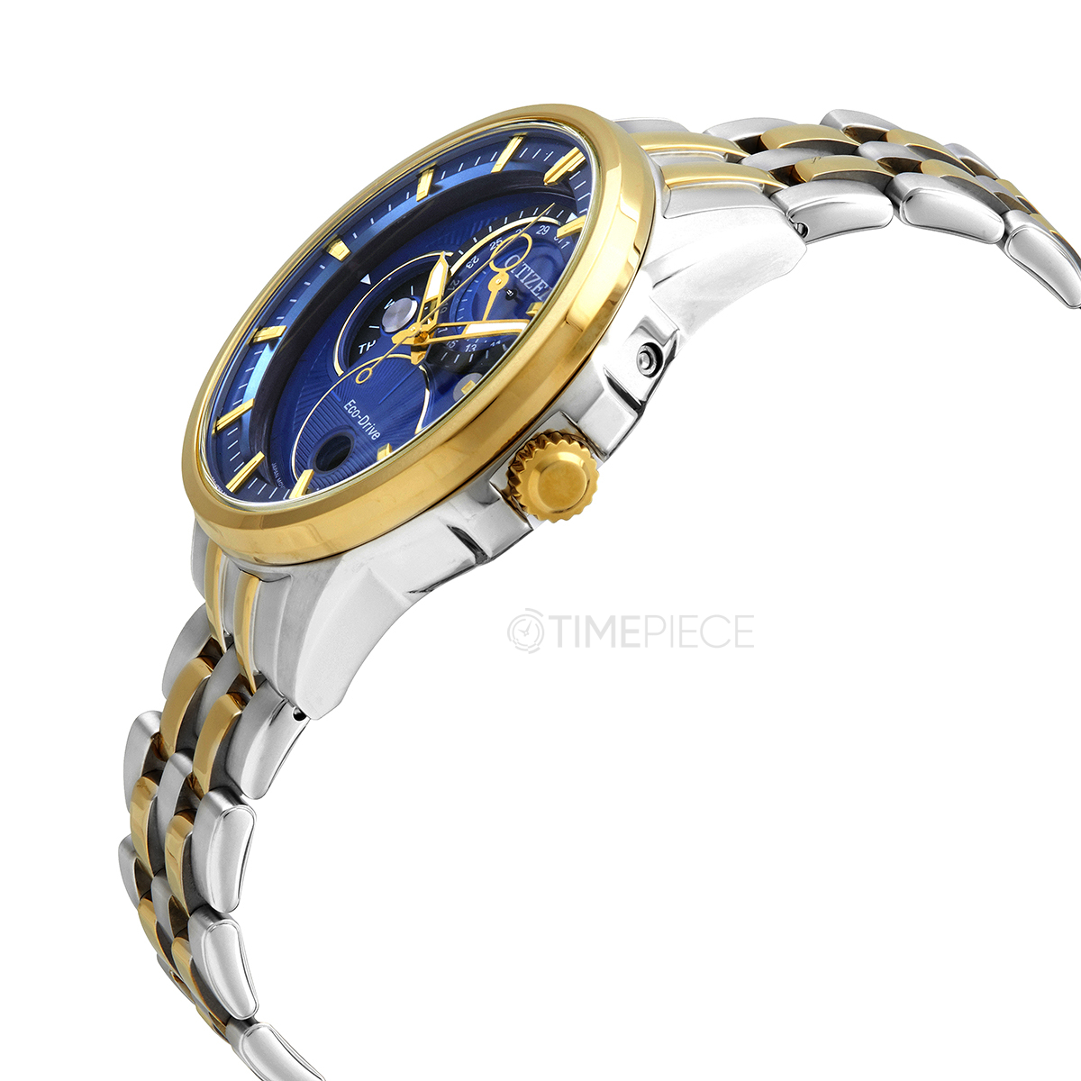 Citizen Calendrier Multifunction Blue Dial Twotone Mens Watch BU005452L