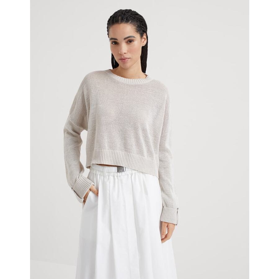 Brunello Cucinelli Wolight Beige Relaxed Sweater