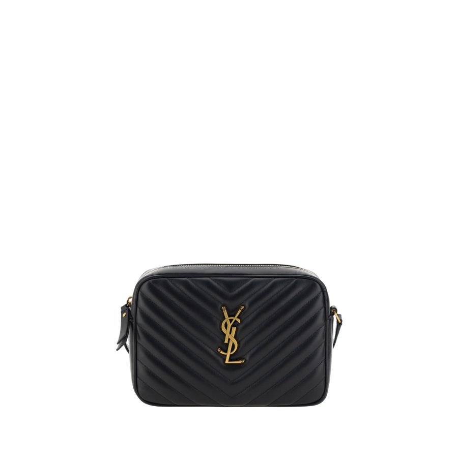 Saint Laurent Quilted Leather Crossbody Bag — Black