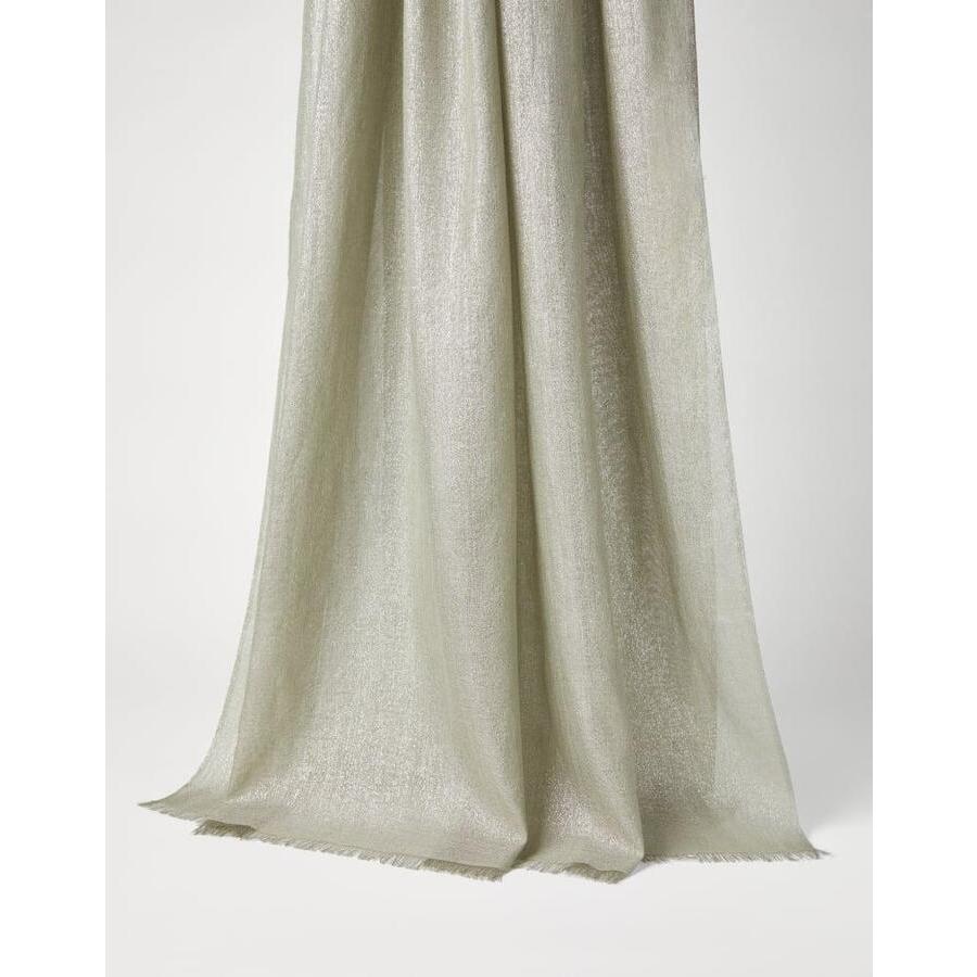 Brunello Cucinelli Olive Wool Silk Blend Scarf, Brand Size OS (US Size OS)