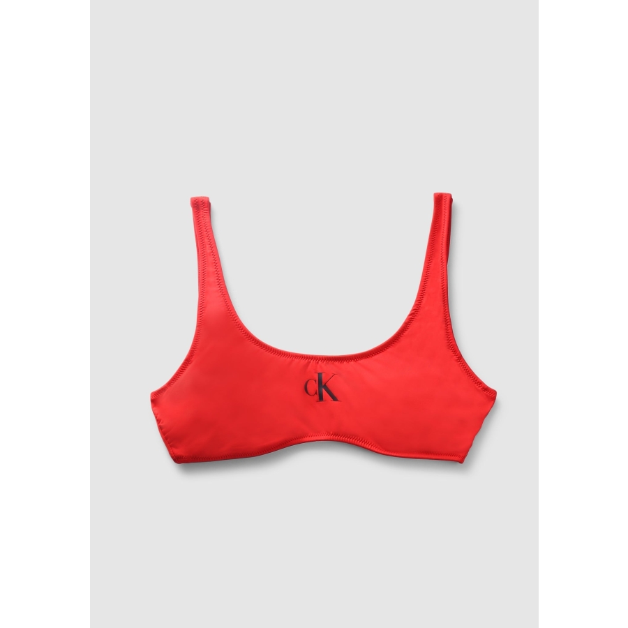 Calvin Klein Women's Bralette Bikini Top in Cajun Red Size Medium