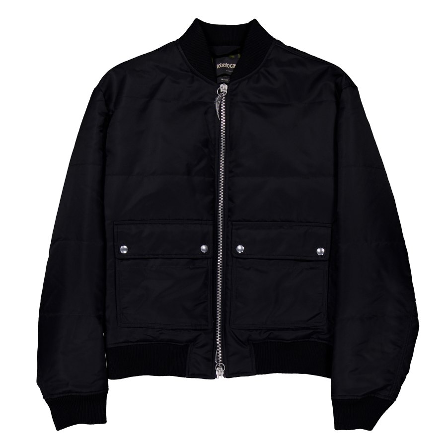 Roberto Cavalli Mens Black Padded Bomber Jacket