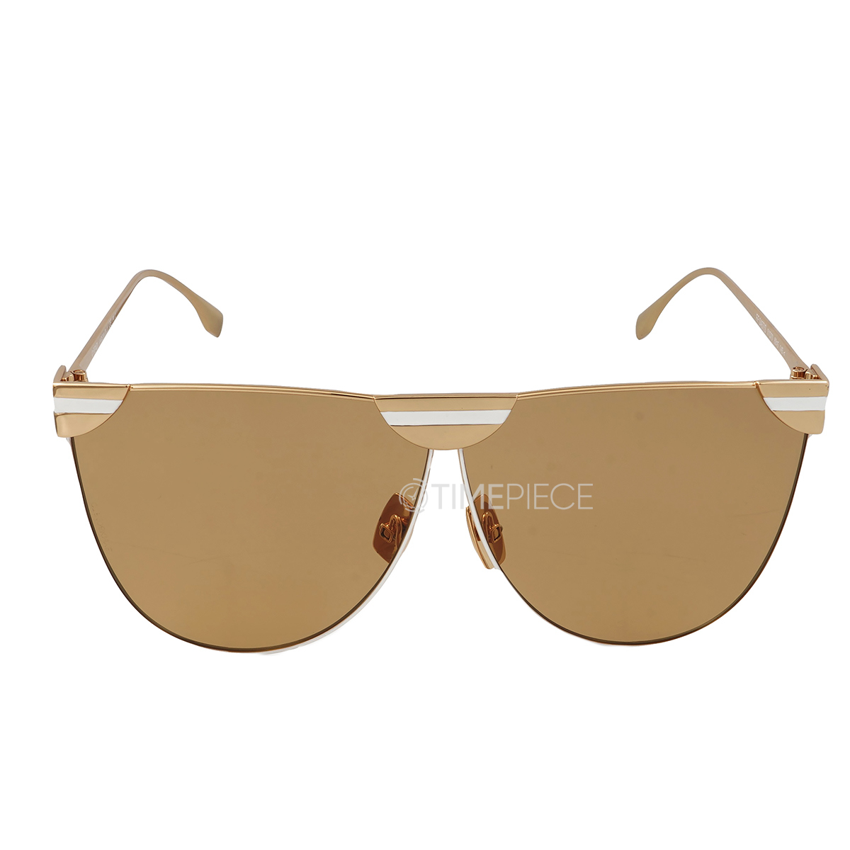 Fendi Ff Match Metal Aviator Sunglasses - Brown Gold