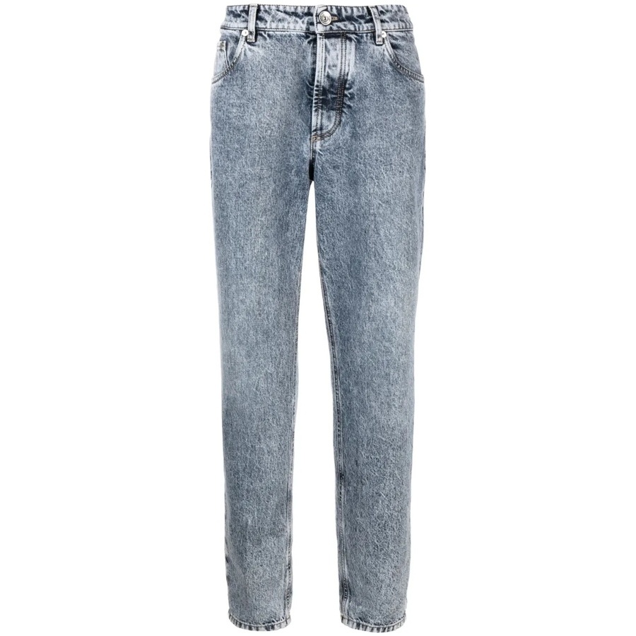 Brunello Cucinelli Faded Blue Denim Trousers