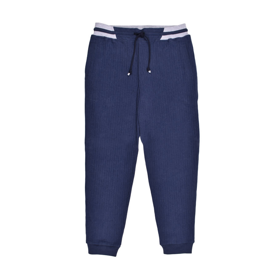 Brunello Cucinelli Ribbed Cotton Joggers — Navy