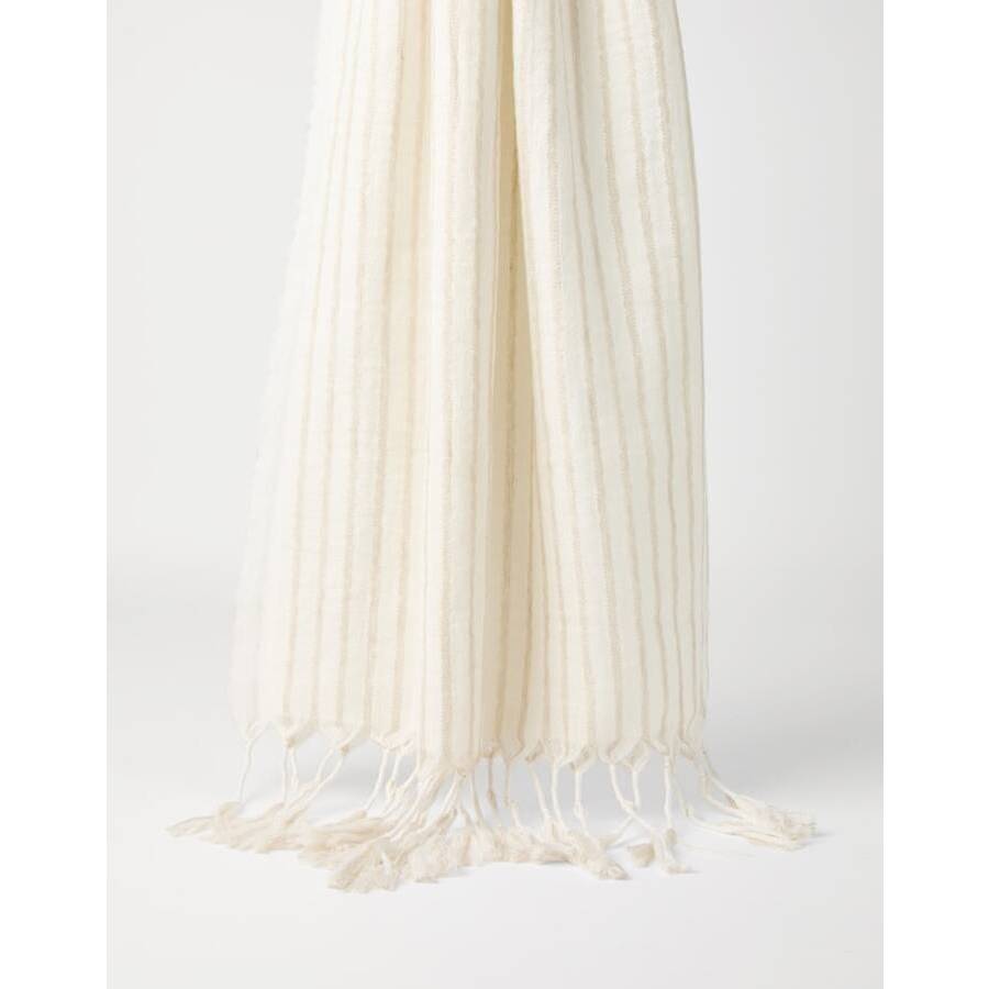 Brunello Cucinelli Women's Off White Wool Linen Scarf