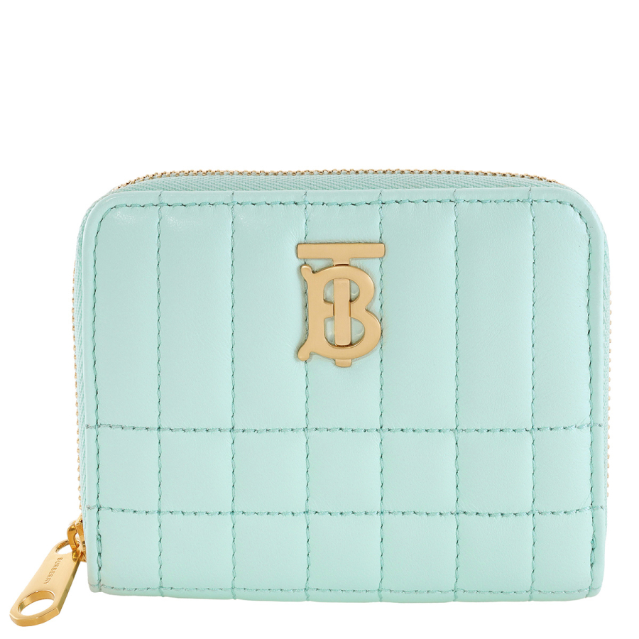 Burberry Lola Zip Quilted TB Monogram Leather Wallet