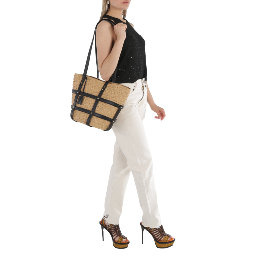 Saint Laurent Basket Medium Panier Raffia Bag