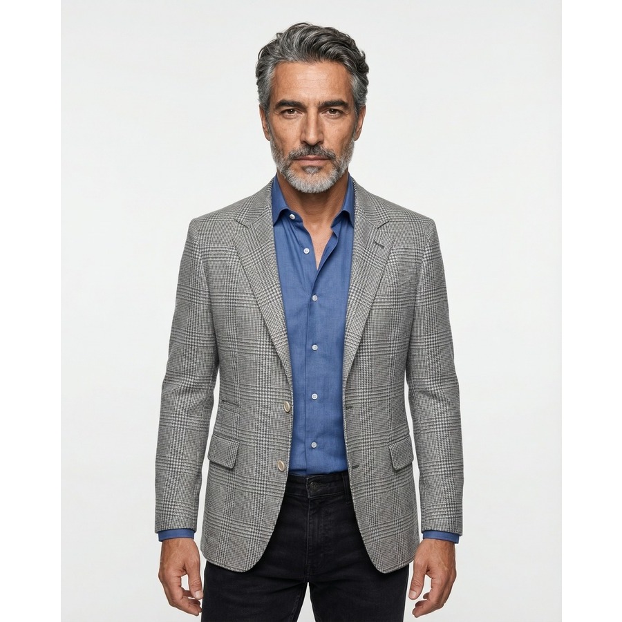 Brunello Cucinelli Pearl Grey Wool Blend Blazer