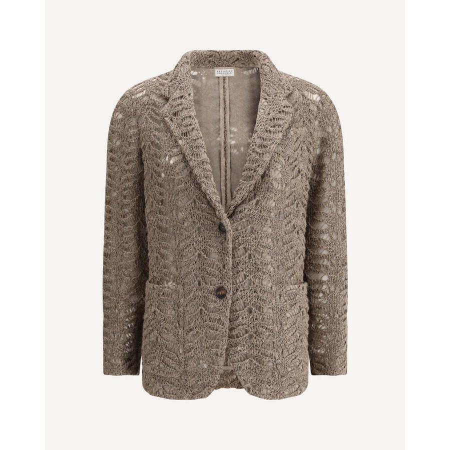 Brunello Cucinelli Wolight Brown Linen Blazer
